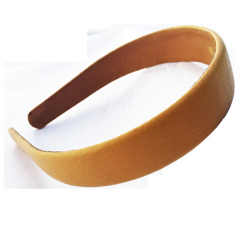 1″ wide Leather headband Genuine calf skin pebbled leather headband