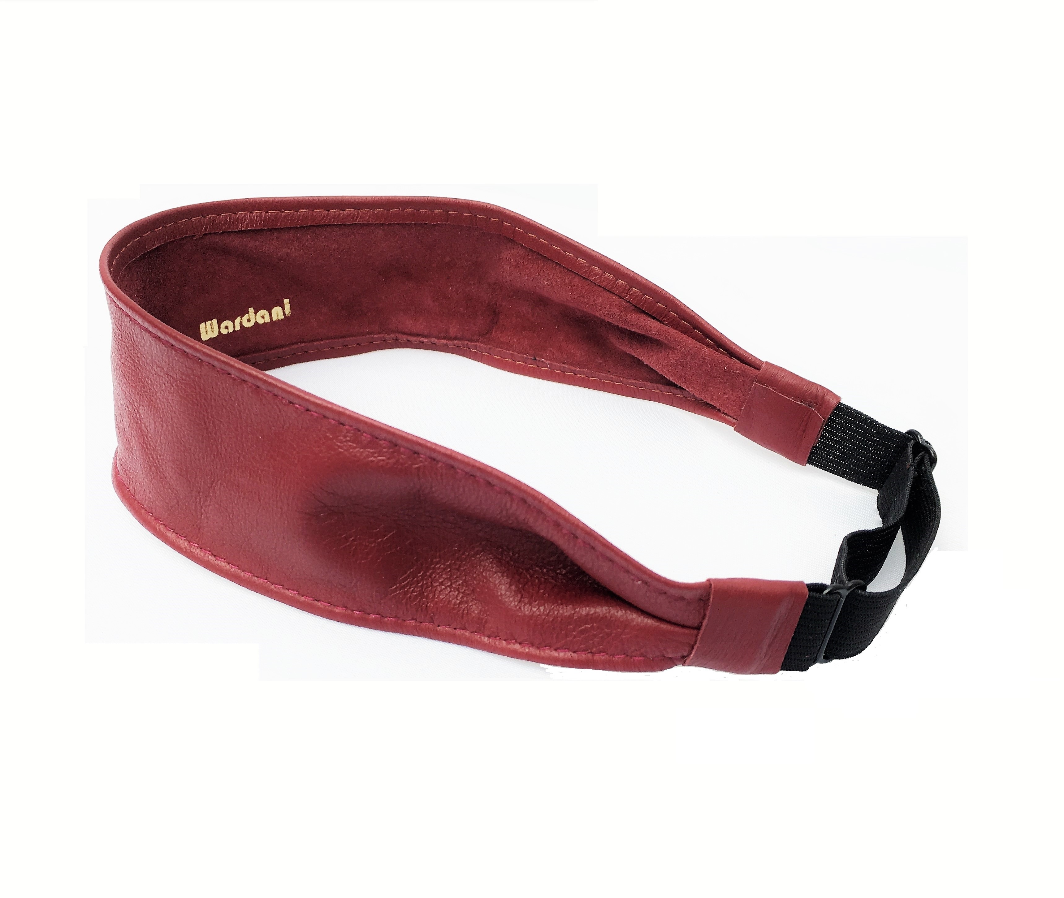 Wardani , 2″ leather handmade – Italian in Wardani elastic, NYC soft with lambskin headband, Adjustable Accessories wide